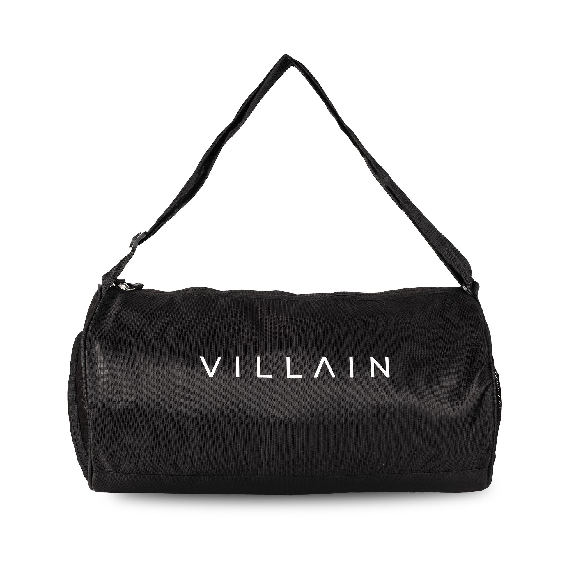 Villain Active Gym Bag | Solid Black Color | Double Straps For Double Mobility | Ultra-Compact Gym Bag | One Separate Compartment