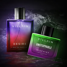 Load image into Gallery viewer, VILLAIN Desire &amp; Mischief Unstoppable Eau de Perfum Combo Pack of 2
