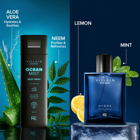 Aqua Strike : Hydra EDP 100 ml & Ocean Mist Body Wash 250 ml Combo