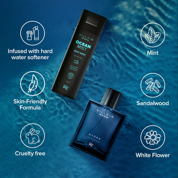 Villain Hydra EDP & Ocean Mist Body Wash Combo  - 100ml + 250ml