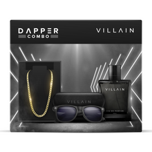 Load image into Gallery viewer, VILLAIN DAPPER COMBO â€“ PREDATOR SUNGLASSES, 18K GOLD PLATED CHAIN &amp; CLASSIC PERFUME
